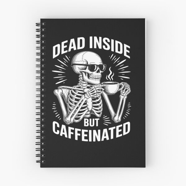 Item preview, Dead Inside But Caffeinated Halloween Funny Skeleton Coffee designed and sold by katherintration.