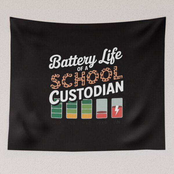 Item preview, School Custodian Battery Life School Janitor designed and sold by portcrysral.