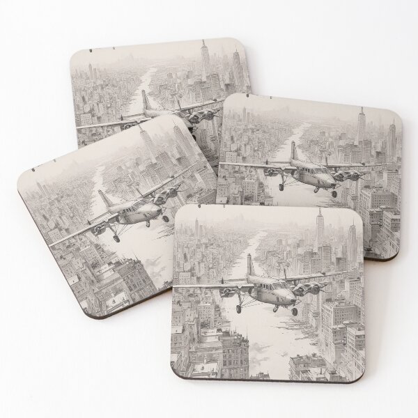 Item preview, Aeroplane Flying Over City Digital Print Design designed and sold by imanshu.