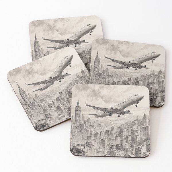 Item preview, Aeroplane Flying Over City Digital Print Design designed and sold by imanshu.