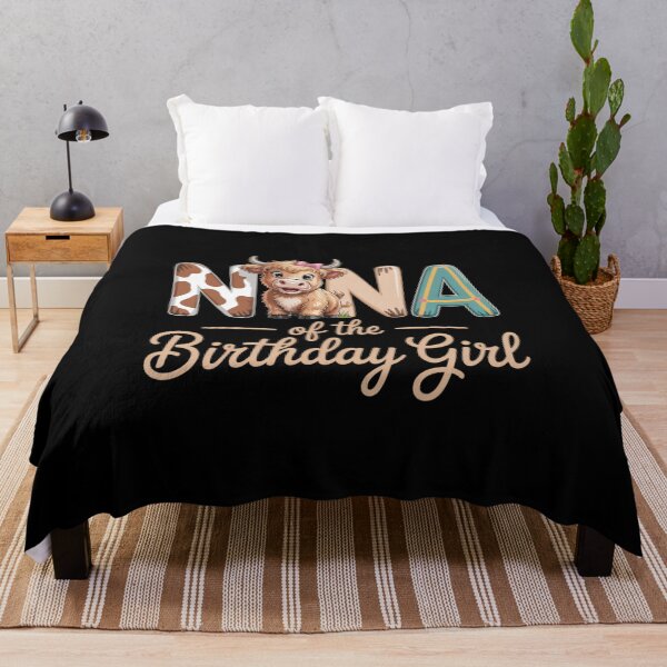 Item preview, Nana of The Birthday Girl Highland Cow Print First Bday designed and sold by Catharsiscath.