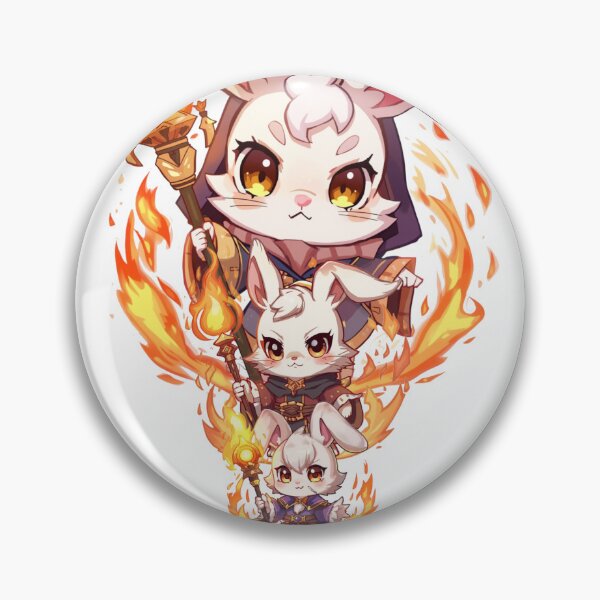 Item preview, Kael – Flame-Born Rabbit Monk | Cute Chibi Fire Mage Character designed and sold by Monzora.