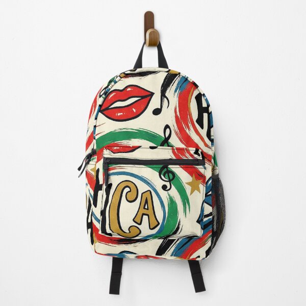 Item preview, Retro Pop Art Music Pattern - HCA Monogram with Lips and Vinyl Vibes designed and sold by Hen-C-Art.