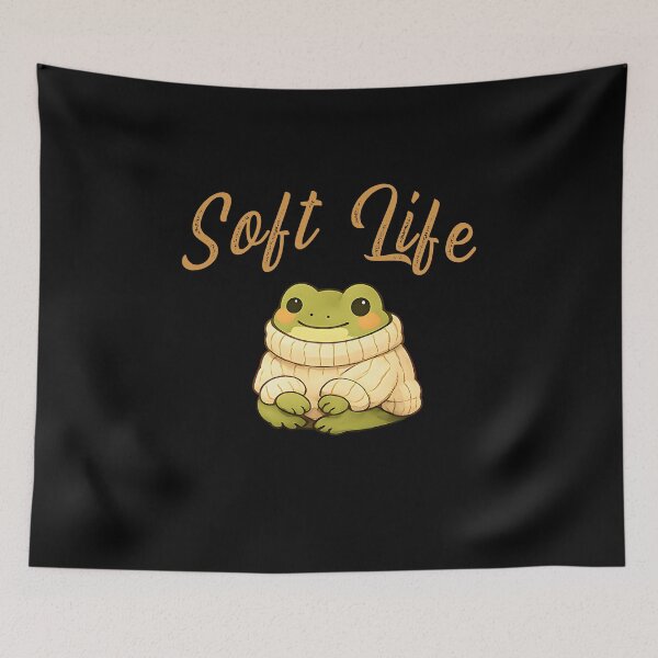 Item preview, Soft Life Frog – Cozy Cottagecore Frog Illustration designed and sold by My Cool Store.