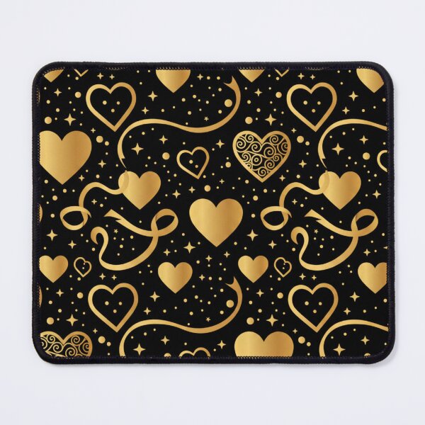 Item preview, Luxury Valentine’s Day Seamless Pattern – Golden Hearts, Ribbons & Sparkles on Black designed and sold by Fandom Universe.