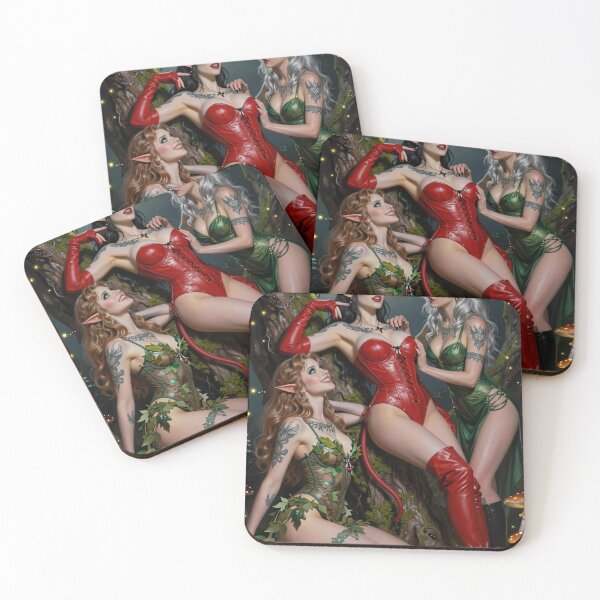 Item preview, Three elves in forest moonlight designed and sold by CathryneDelamort.