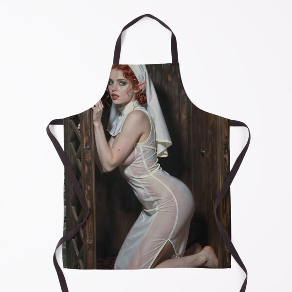 Item preview, Red-haired elf kneeling in wooden cabinet designed and sold by CathryneDelamort.