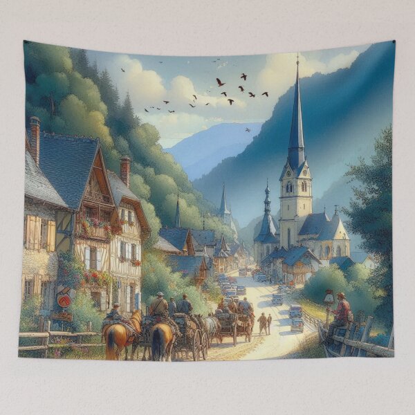 Item preview, Pyrenean village, 19th century designed and sold by jefboutique6150.