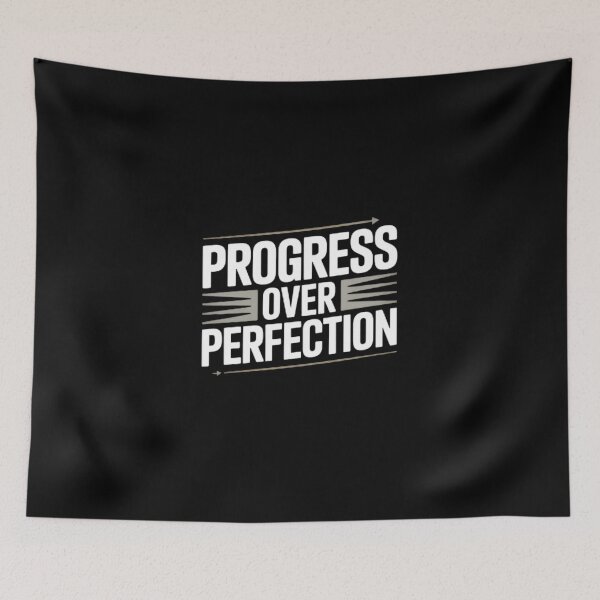 Item preview, Progress Over Perfection – Minimal Motivation Tee designed and sold by WillRose-Fashon.
