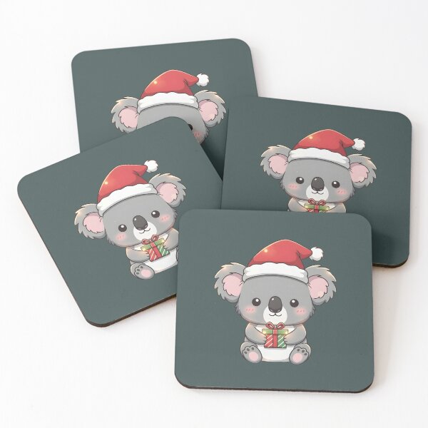 Item preview, Adorable Festive Koala - Christmas Santa Hat and Gift Illustration designed and sold by arup7980.