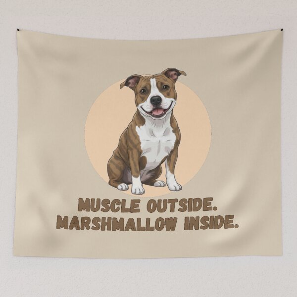 Item preview, Muscle Outside Marshmallow Inside Staffordshire Bull Terrier Shirt – Cute Staffy Dog Design designed and sold by ArtisanBagel.