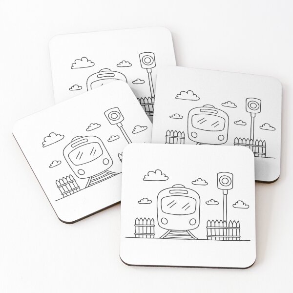 Item preview, A train standing beside a signal post and fencing   designed and sold by rasagamastore.