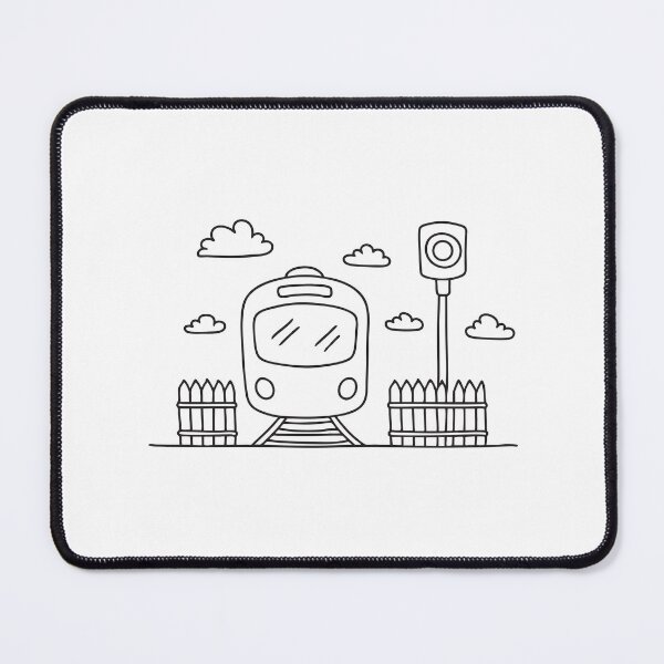 Item preview, A train standing beside a signal post and fencing designed and sold by rasagamastore.