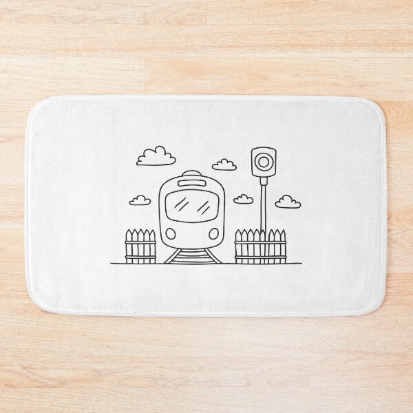 Item preview, A train standing beside a signal post and fencing   designed and sold by rasagamastore.