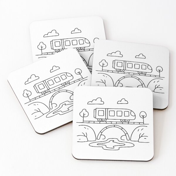 Item preview, A train crossing a small bridge over a stream   designed and sold by rasagamastore.