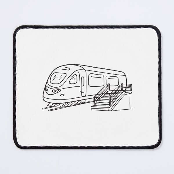 Item preview, A train parked beside a staircase and railing   designed and sold by rasagamastore.