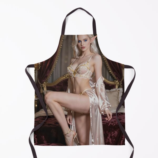 Item preview, White-haired elf poses on velvet bed designed and sold by CathryneDelamort.