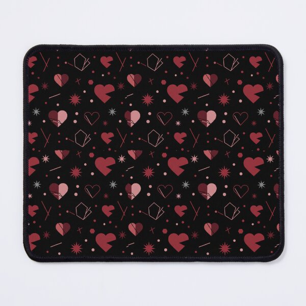 Item preview, Gothic Valentine’s Day Seamless Pattern – Hearts & Stars on Black designed and sold by Fandom Universe.