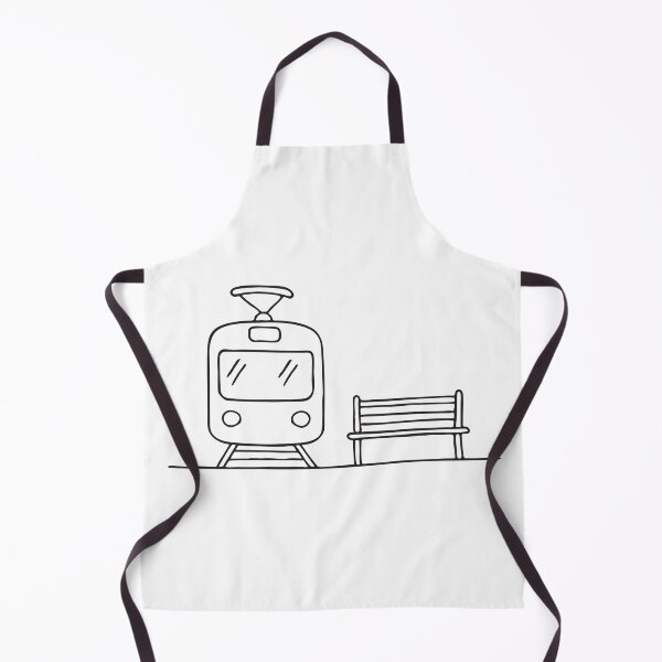 Item preview, A tram with cable stopping beside a waiting bench   designed and sold by rasagamastore.