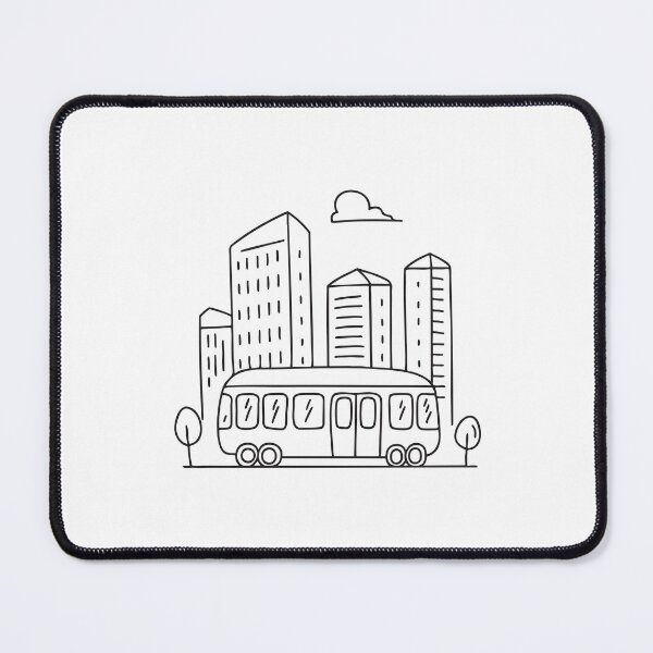 Item preview, A tram passing behind tall buildings   designed and sold by rasagamastore.