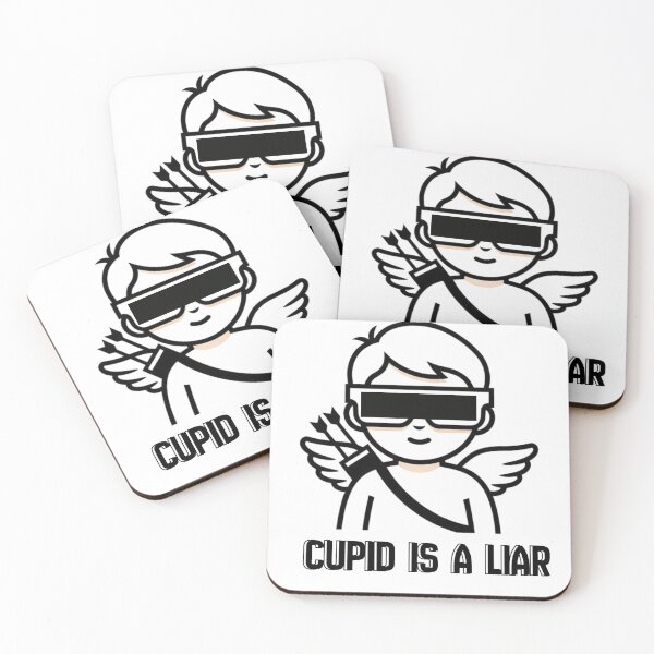 Item preview, Cupid Is A Liar - Anti Valentine Sarcastic Censored Cupid Sticker designed and sold by Skill_&_Stone.