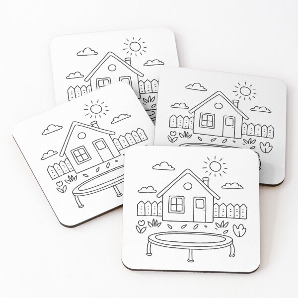 Item preview, A trampoline in the garden near a house window   designed and sold by rasagamastore.