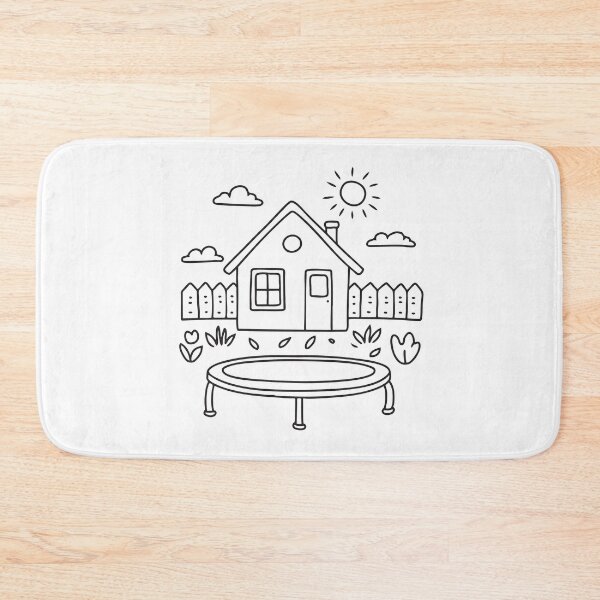 Item preview, A trampoline in the garden near a house window   designed and sold by rasagamastore.