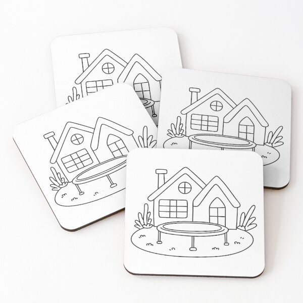 Item preview, A trampoline standing near a home garden window   designed and sold by rasagamastore.