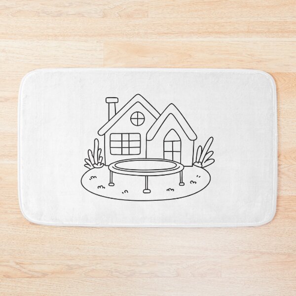 Item preview, A trampoline standing near a home garden window   designed and sold by rasagamastore.