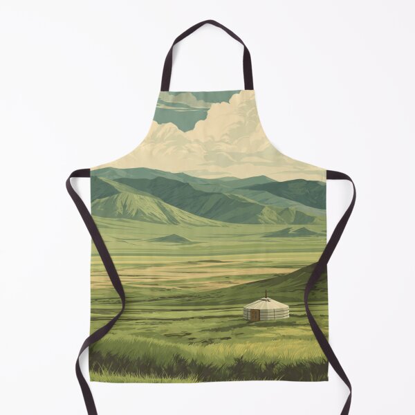 Item preview, Minimalist Mongolian Steppe Landscape with Ger designed and sold by ChinzorigBAY.