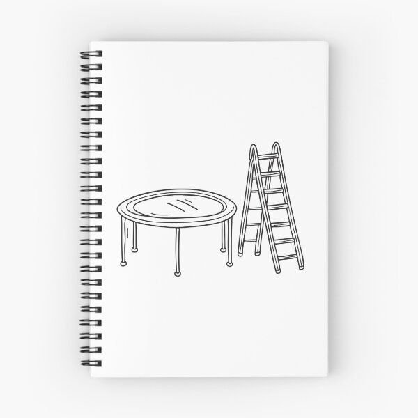 Item preview, A trampoline placed beside a folding ladder   designed and sold by rasagamastore.
