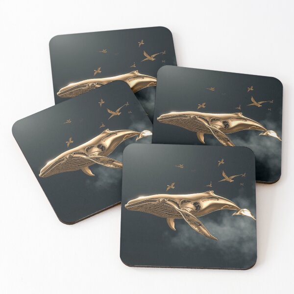 Item preview, Golden Whale and Birds in Velvet Sky designed and sold by Wonderful Designs.