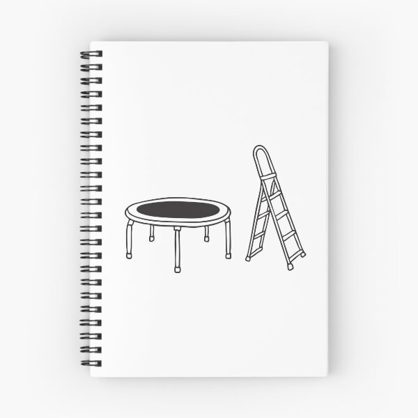 Item preview, A trampoline standing next to a collapsible ladder   designed and sold by rasagamastore.