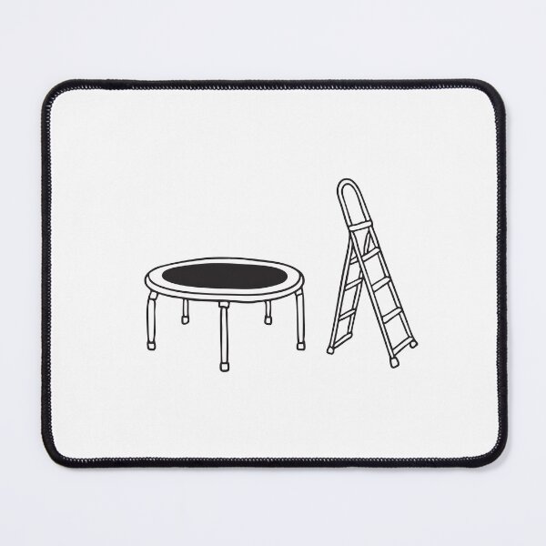 Item preview, A trampoline standing next to a collapsible ladder designed and sold by rasagamastore.