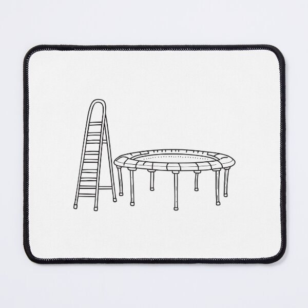 Item preview, A trampoline lying beside a foldable step ladder designed and sold by rasagamastore.