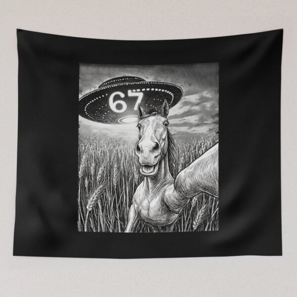 Item preview, Alien Abduction Horse 67 Six Seven Selfie Tee designed and sold by LashondaGreen89.