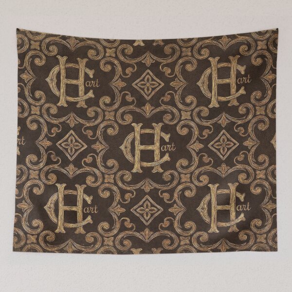 Item preview, Vintage Monogram 'H' - Antique Leather & Gold Filigree Pattern designed and sold by Hen-C-Art.