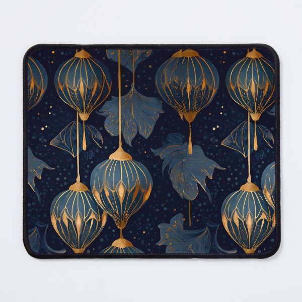 Item preview, Blue and Gold Ornament Pattern | Midnight Botanical Luxe Vibes designed and sold by ClaraToneStudio.
