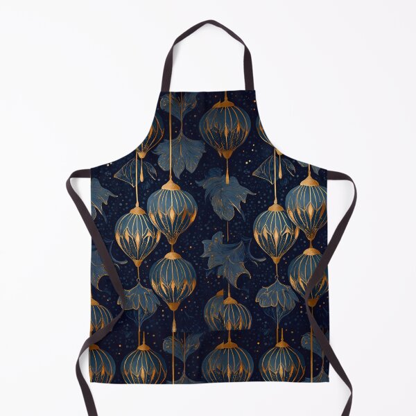 Item preview, Blue and Gold Ornament Pattern | Midnight Botanical Luxe Vibes designed and sold by ClaraToneStudio.