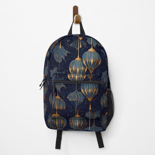 Item preview, Blue and Gold Ornament Pattern | Midnight Botanical Luxe Vibes designed and sold by ClaraToneStudio.