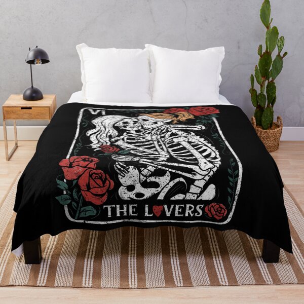 Item preview, The Lovers Tarot Skeleton Roses designed and sold by maramestathia.