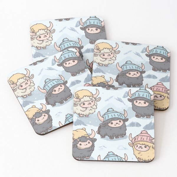Item preview, Cute Yaks in Traditional Mongolian Deel Hats designed and sold by ChinzorigBAY.
