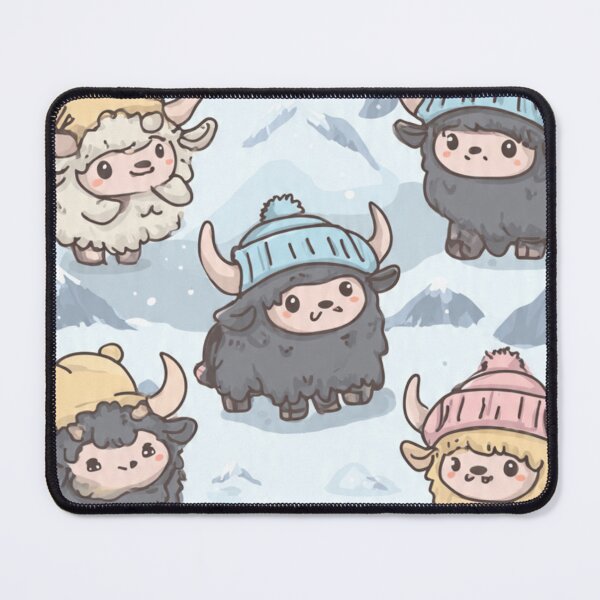 Item preview, Cute Yaks in Traditional Mongolian Deel Hats designed and sold by ChinzorigBAY.