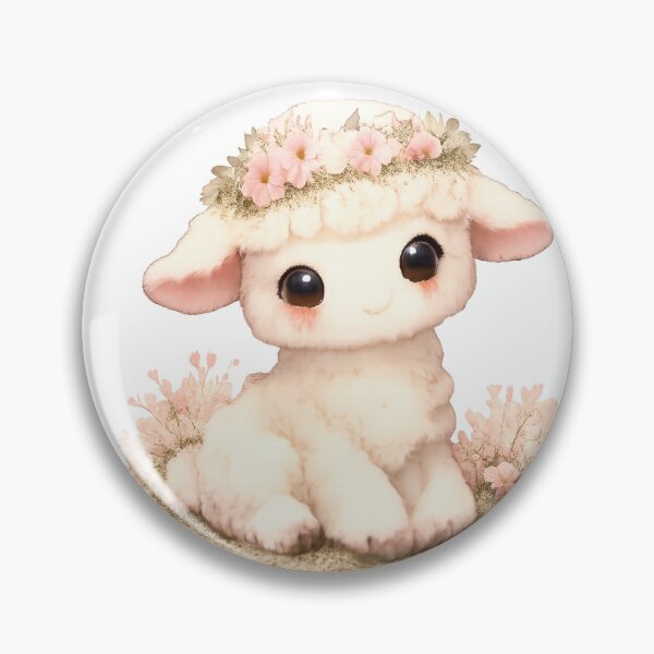 Item preview, Kawaii Floral Lamb – Soft Pastel Cute Art designed and sold by kimkosovo.