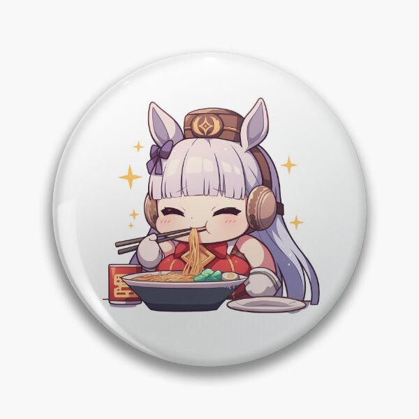 Item preview, Eula Genshin Impact Game Gold Ship Uma Musume Pretty Derby Kawaii Ramen Chibi Cute Anime Girl designed and sold by Raslbazola.