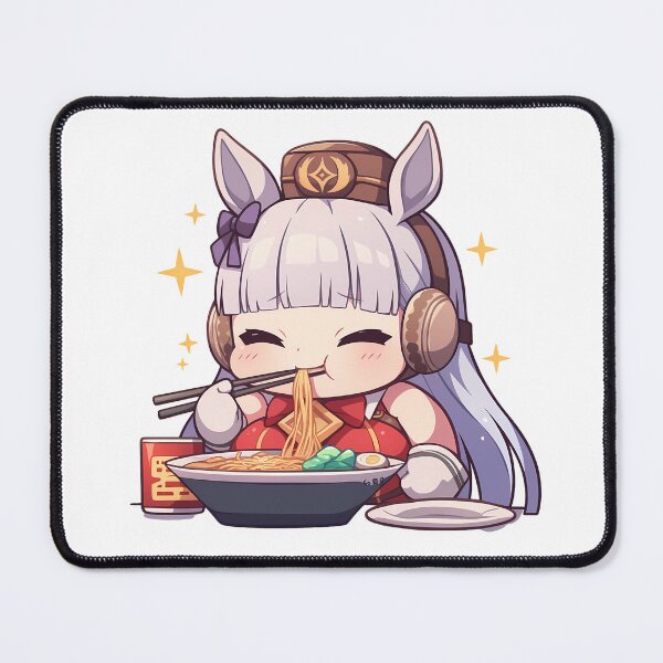 Item preview, Eula Genshin Impact Game Gold Ship Uma Musume Pretty Derby Kawaii Ramen Chibi Cute Anime Girl designed and sold by Raslbazola.