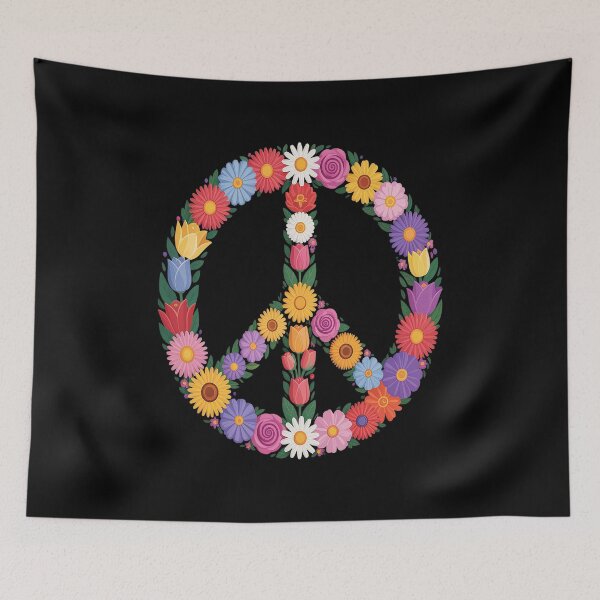 Item preview, Love and Peace Sign Flowerpower Hippie 60s Women Men designed and sold by repconomArt.