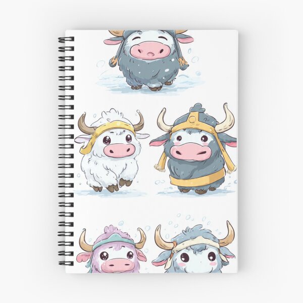 Item preview, Cute Yaks Wearing Traditional Mongolian Hats designed and sold by ChinzorigBAY.