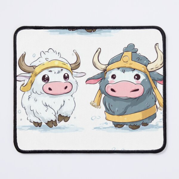 Item preview, Cute Yaks Wearing Traditional Mongolian Hats designed and sold by ChinzorigBAY.
