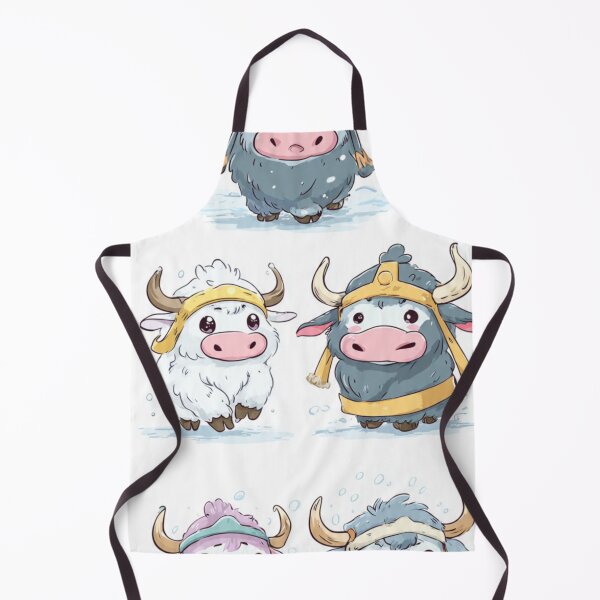 Item preview, Cute Yaks Wearing Traditional Mongolian Hats designed and sold by ChinzorigBAY.
